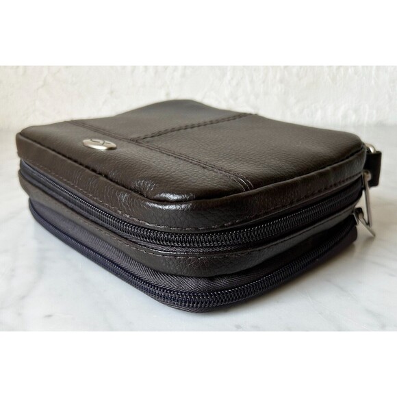 Bible Cover Brown LuxLeather Zippered Cover - Two-Fold with Carry Handle-Notepad - Picture 7 of 8